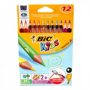 Цветни моливи BIC JUMBO ECOLUTIONS - 12 цв, триъгълни