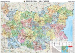 АДМИНИСТРАТИВНА КАРТА НА БЪЛГАРИЯ 100/140 - ЛАМИНАТ