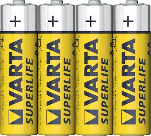 БАТЕРИЯ Varta Superlife ЦИНК R6 (АА) - 4 БРОЯ В КОМПЛЕКТ