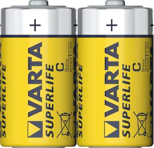 БАТЕРИЯ Varta Superlife ЦИНК FOIL R 14 - 2 БРОЯ В КОМПЛЕКТ