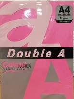 Цветна хартия DOUBLE - A4,75 гр.100 л. Neon Pink