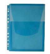PVC Папка джоб с капак,вертикална,синя 35226